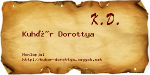 Kuhár Dorottya névjegykártya